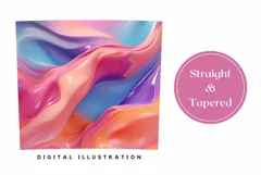 Wave Liquid Tumbler Wrap Design, Colorful Tumbler Design PNG Product Image 3