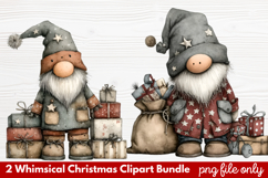 2 Whimsical Christmas Clipart | Cute Festive Holiday PNG Product Image 1