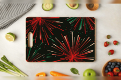 Red &amp; Green Fireworks Cutting Boards sublimation Designs Product Image 3