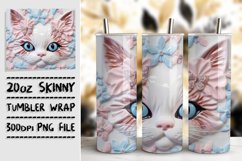 Blooming Feline Beauty: Colorful 3D Sublimation Product Image 1