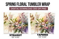 Spring floral tumbler wrap sublimation Product Image 3