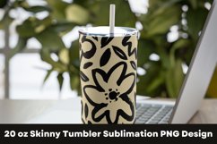 Bold Flowers Seamless Pattern 20 oz Tumbler Sublimation PNG Product Image 3