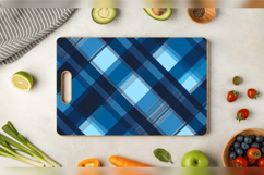Winter Blue Plaid Cutting Boards sublimation Design Product Image 3