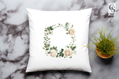 Cream Rose Wreath Clipart Sublimation PNG Product Image 3
