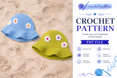Flower Bucket Hat Crochet Pattern PDF Product Image 5
