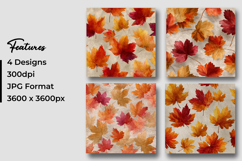 Watercolor Autumn Leaves Digital Paper Product Image 3