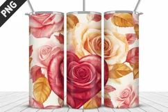 Rose Tumbler Sublimation | Valentine's Day Tumbler Wrap Product Image 4