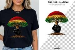 Black Roots Power PNG | Afro Tree Raised Fist Design Product Image 3