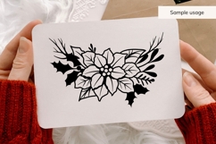 Hand Drawn Christmas Poinsettia Floral Arrangement SVG Product Image 3