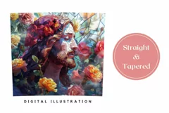 Stained Glass Jesus Tumbler, Floral Easter Tumbler Wrap Product Image 3