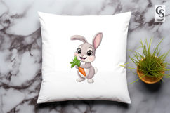 Cute Bunny With Carrot Clipart PNG Product Image 3