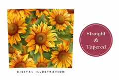3D Sunflowers Tumbler Wrap, Flowers Tumbler Sublimation PNG Product Image 3