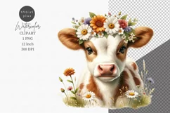 Farmhouse clipart, Calf clipart, Cow sublimation Product Image 1
