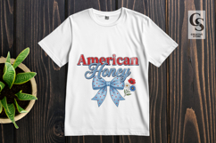 American Honey Patriotic Bow Sublimation PNG Product Image 3