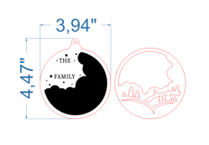 Christmas Ornament SVG laser cut file for Glowforge Product Image 4