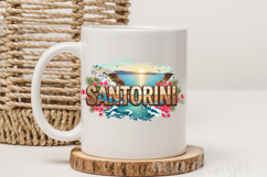 Santorini Greece PNG, Oia Village Coastal Sublimation Design Product Image 3