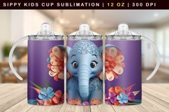 Elephant Sippy Cup Sublimation | 12oz Sippy Tumbler Product Image 1
