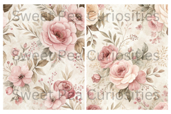 Shabby Chic, Pink, Paper, Floral, Papers, Junk Journal Product Image 3