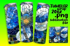 Glittery Floral Mosaic Tumbler Wrap Sublimation 20oz Product Image 1