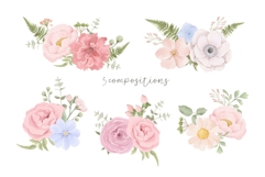 Watercolor Romance Floral Clipart Product Image 3