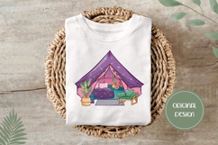Hand Drawn Glamping Tent Illustration, Cartoon Glamping Tent Product Image 3