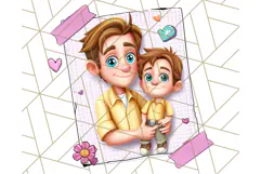 Father's Day Clipart PNG, Funny Dad Cartoon Clip Art Product Image 3