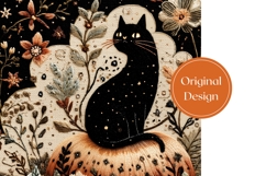 Knitted Halloween Black Cat Tumbler, Fall Pumpkin Tumbler Product Image 3