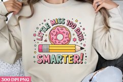 Little miss 100 days smarter! PNG, 100 Days Of School Sublim Product Image 1