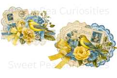 Bird, Cluster, Ephemera, PNG, Junk Journal, clipart Product Image 3