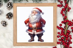 Watercolor Santa Claus Sublimation Clipart, Santa PNG Product Image 3