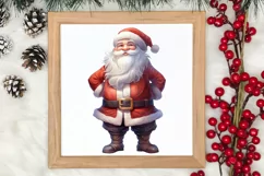 Watercolor Santa Claus Sublimation Clipart, Santa PNG Product Image 3