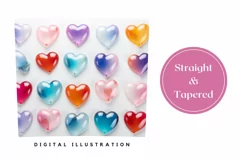 3d Glass Hearts Tumbler Design, Valentine's Day Sublimation Product Image 3