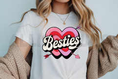 Besties Trendy Text With Hearts And Arrows Graphic Product Image 3