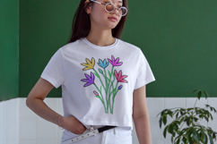 Colorful Tulip Garden Embroidery Design Product Image 3