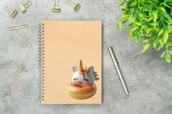 Cute Donut Illustration, 3D Donut PNG, 3D Unicorn PNG Product Image 3