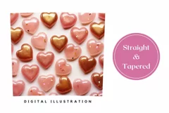 3D Golden Hearts Tumbler Design, Valentine's Day Sublimation Product Image 3