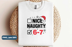 Nice Naughty 67 PNG, 6 7 Christmas Shirt, PNG Sublimation Product Image 4