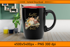 Hello Fall Pumpkins and Candle Sublimation PNG Product Image 3