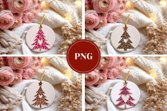 Leopard Christmas Tree Round Ornaments, Christmas Gift Tags Product Image 3