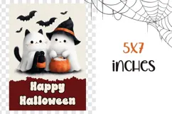 Happy Halloween Greeting Card, Cartoon Halloween Wall Art Product Image 3