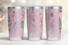 20oz Tumbler laser svg wrap| Wildflowers and Dragonflies Product Image 4