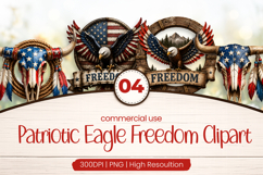 Patriotic Eagle Freedom Clipart PNG Product Image 1