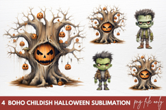 Boho Childish Halloween clipart Product Image 1