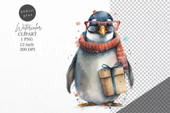 Christmas clipart, Penguin clipart, Winter sublimation Product Image 1