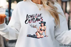 Long live outlaws PNG, Sassy Pinup Girl Sublimation PNG Product Image 3