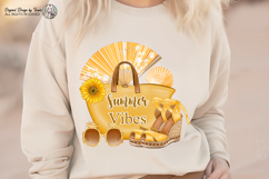 Golden Summer Vibes PNG Luxury Beach Bag Clipart Sublimation Product Image 4