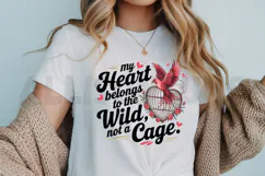 My Heart Belongs To The Wild Bird Cage Graphic Design Vector Product Image 3