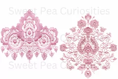 Embroidery, Flowers, Lace, PNG, Clipart, Pink Product Image 3