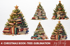 Christmas Books Tree Sublimation Clipart Product Image 1