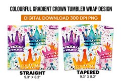 Watercolor Crown Background Tumbler Wrap Design Product Image 3